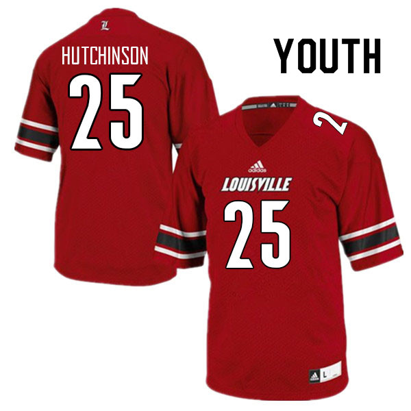 Youth #25 D'Angelo Hutchinson Louisville Cardinals College Football Jerseys Sale-Red